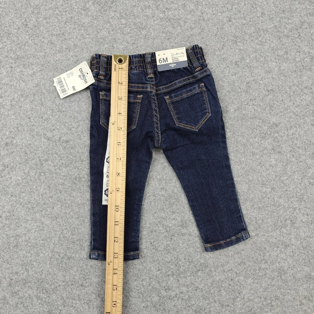 OshKosh B'gosh Jeans Girls Size 3-6 Months Blue Super Skinny Denim New‎